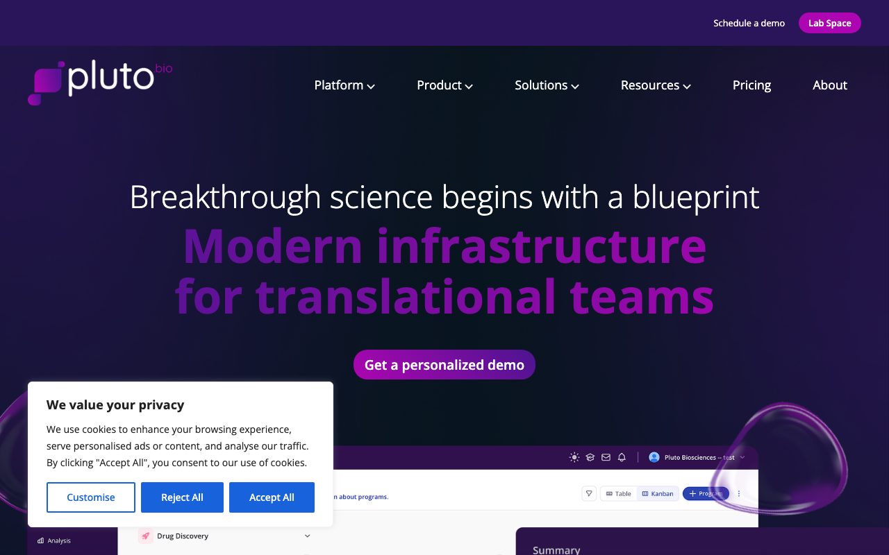 Pluto Biosciences website