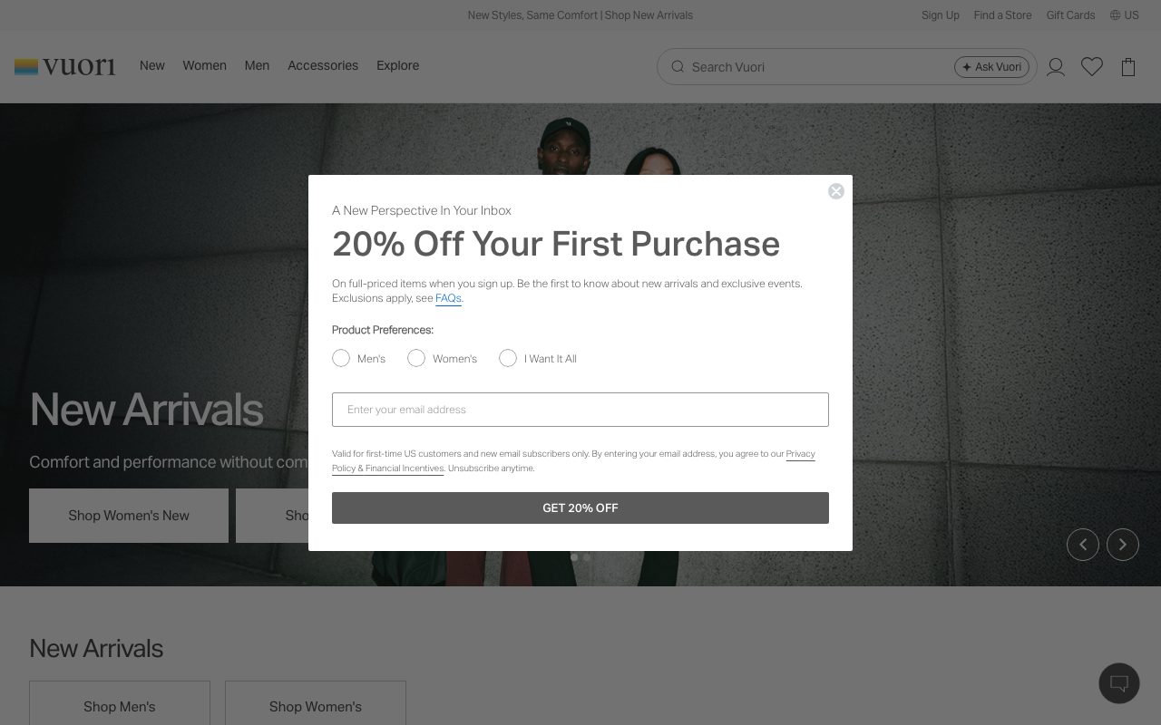 Vuori website