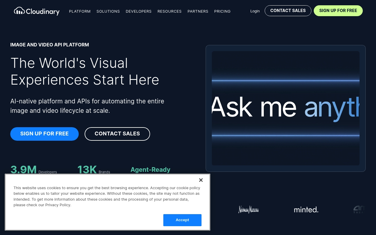Cloudinary website