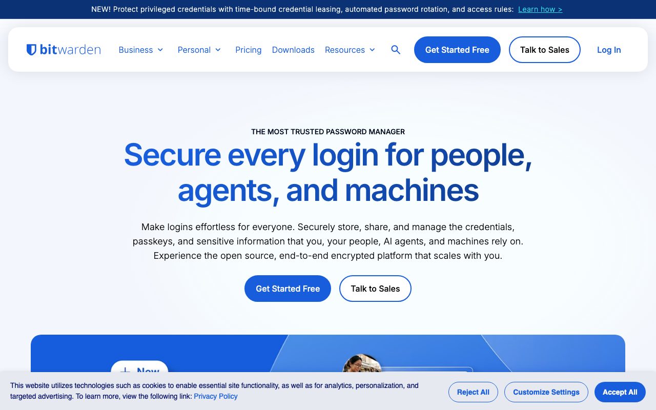 Bitwarden website