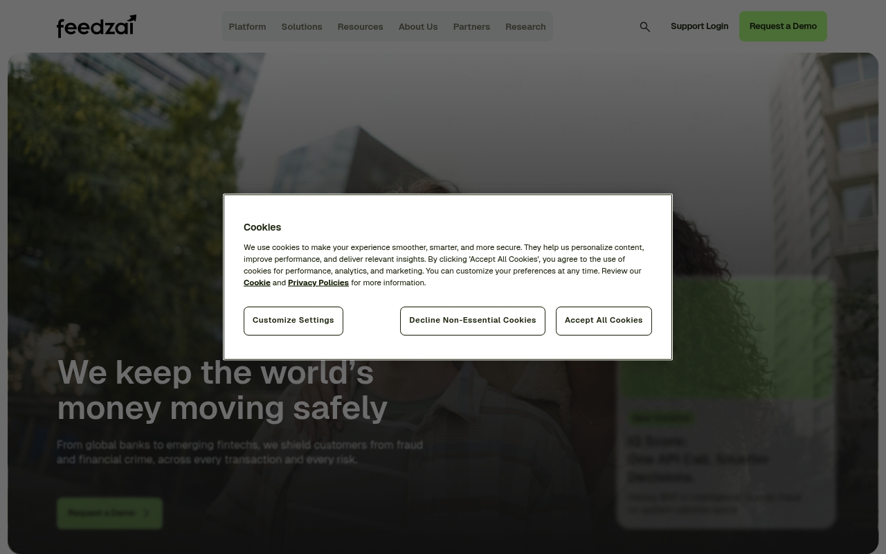 Feedzai website