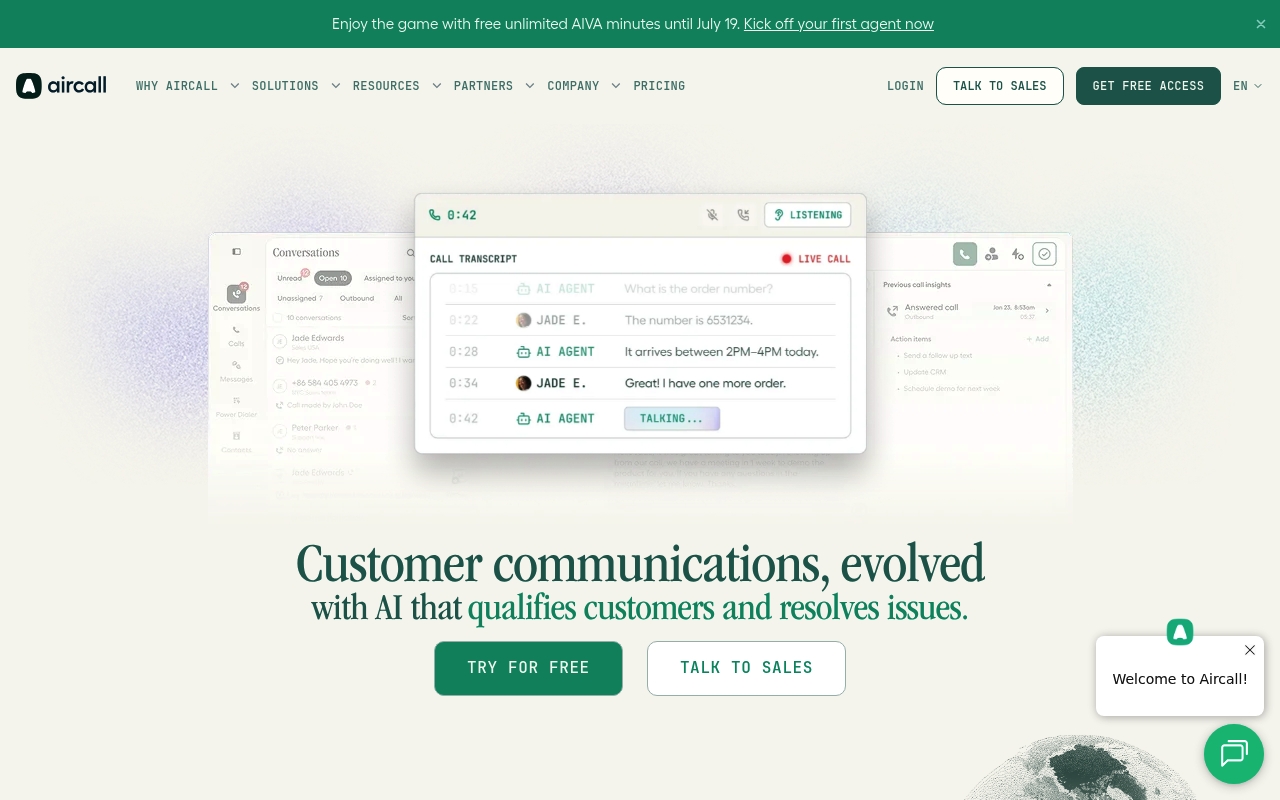 Aircall website