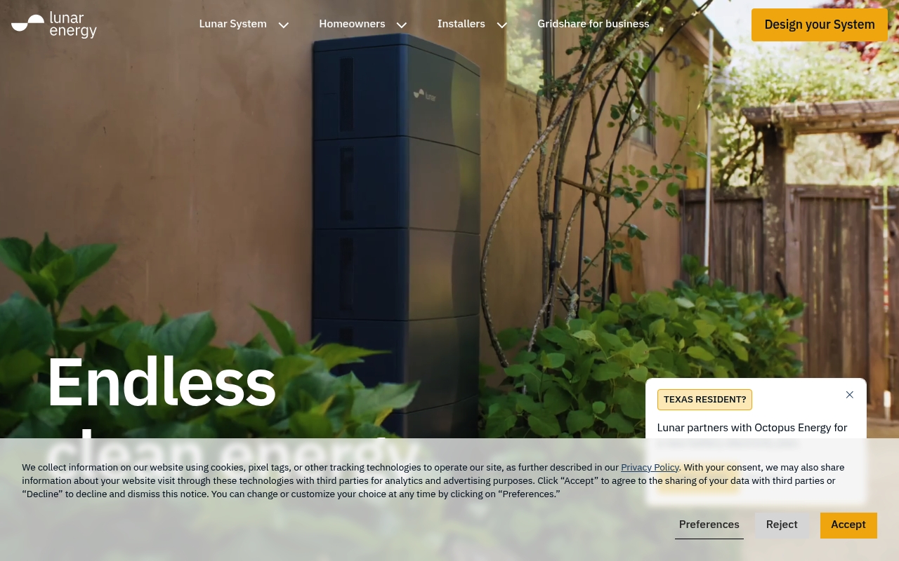 Lunar Energy website