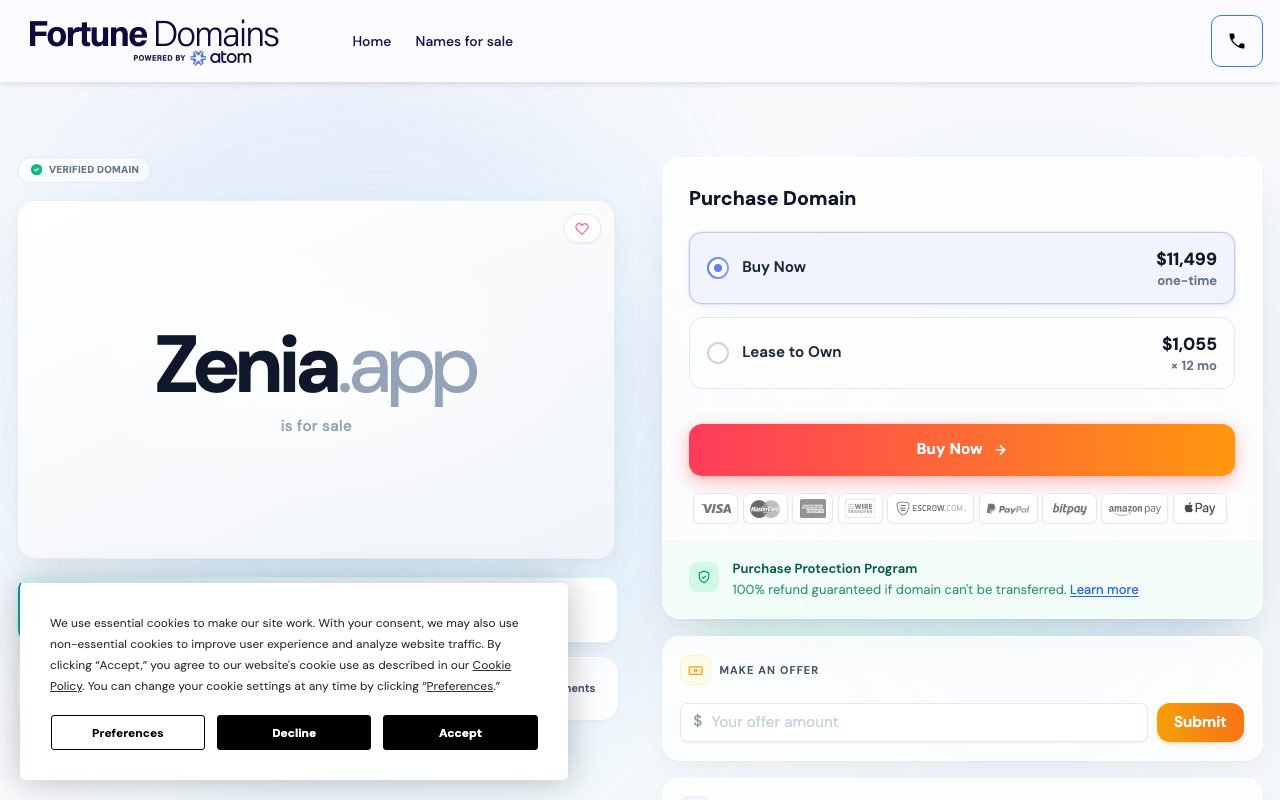 Zenia Yoga Assistant website