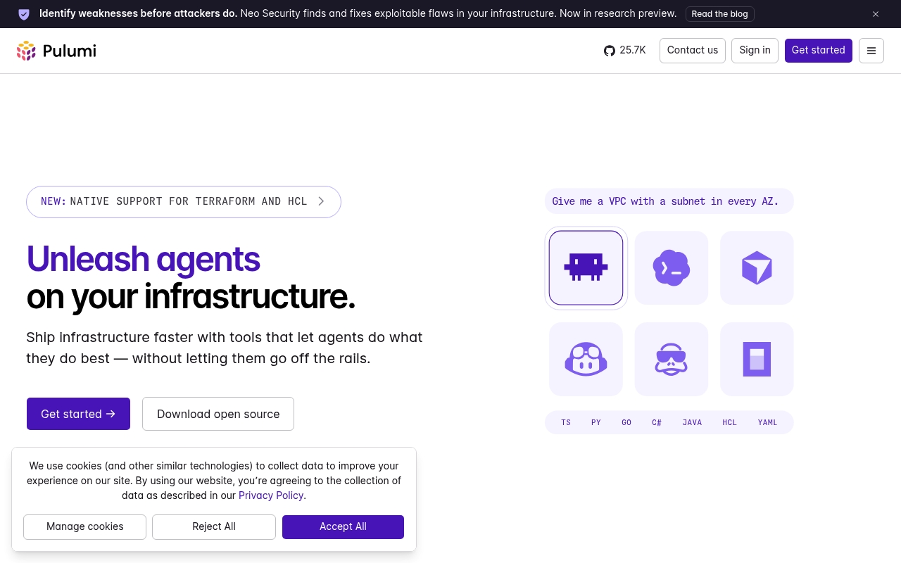 Pulumi website