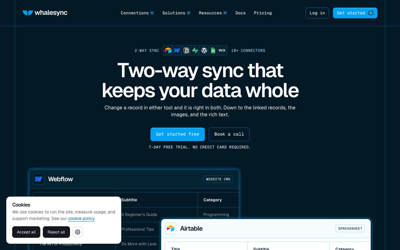 Whalesync website