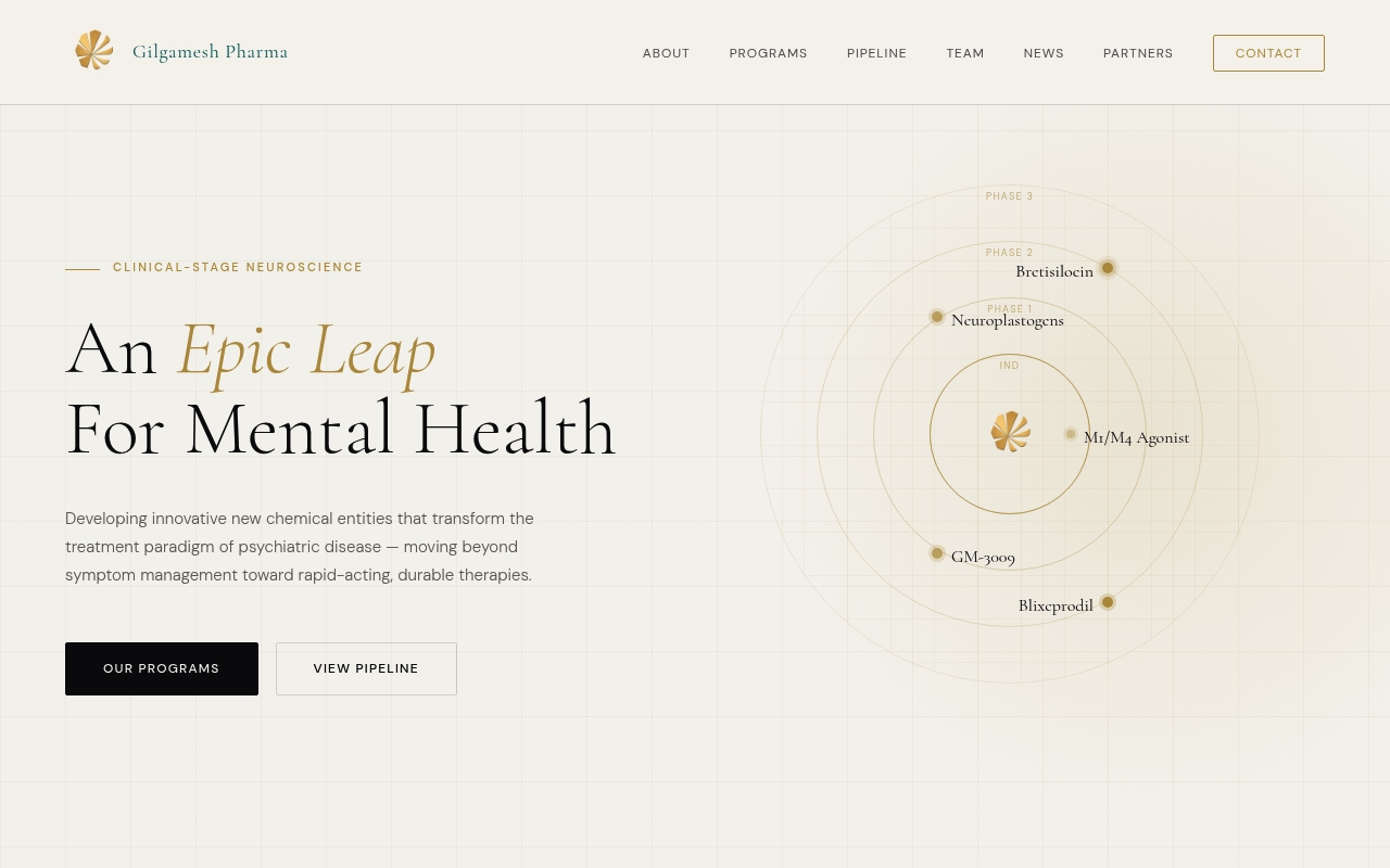 Gilgamesh Pharmaceuticals website