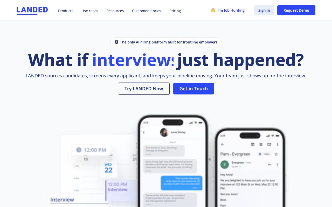 Landed website