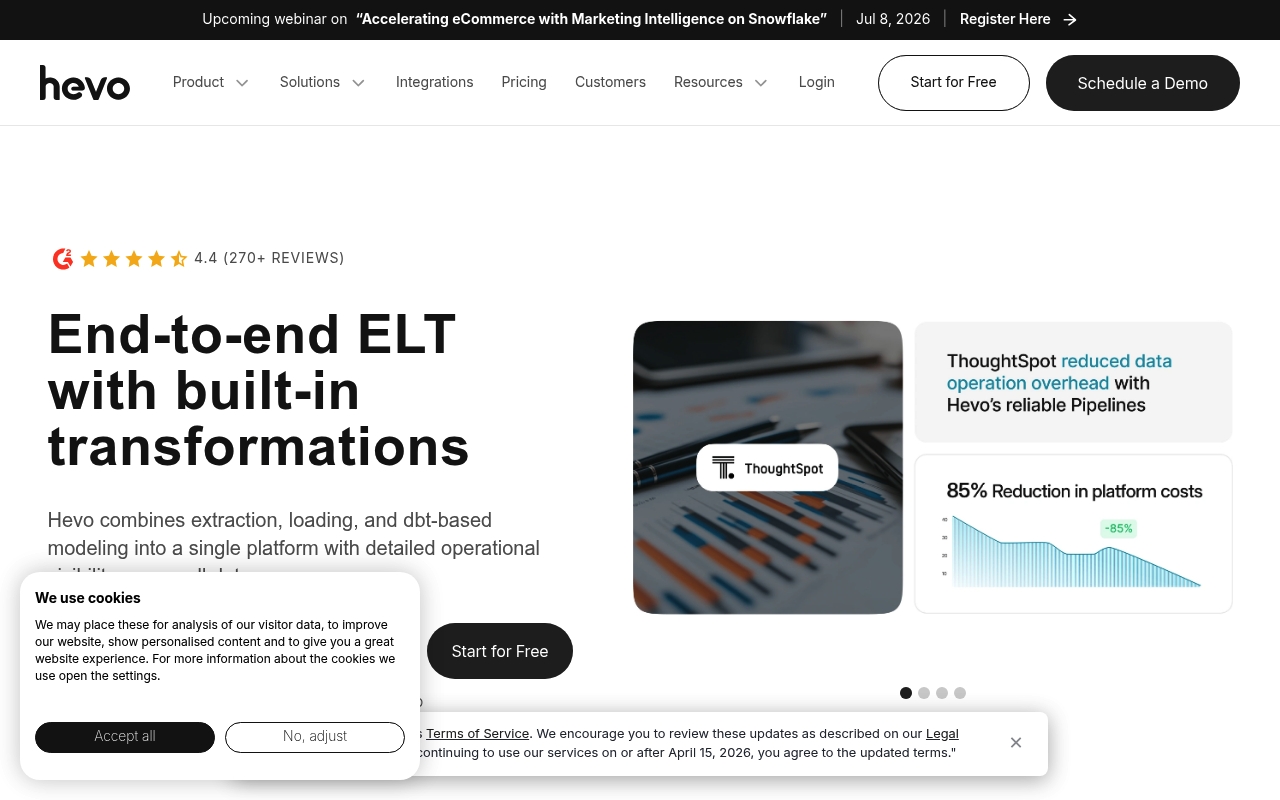 Hevo Data website