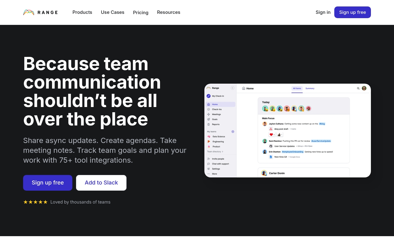 Range website