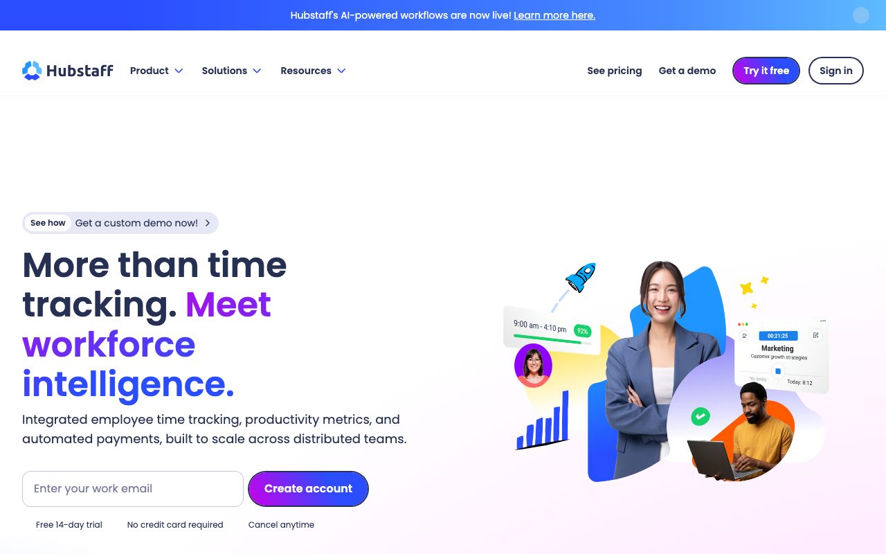 Hubstaff website
