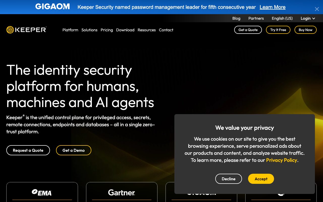 Keeper Security website