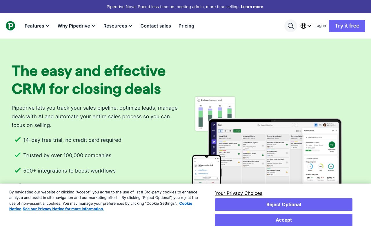 Pipedrive website