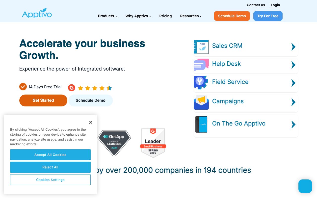 Apptivo website