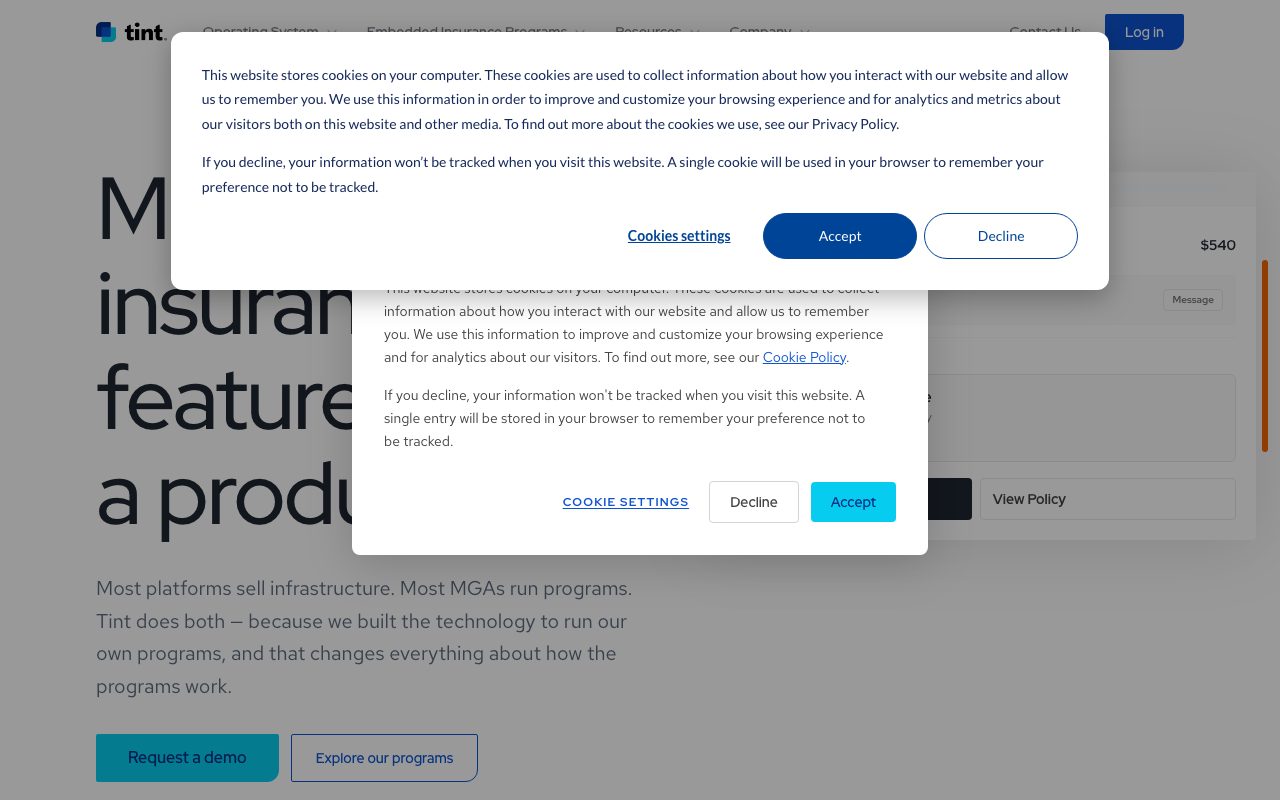 Tint.ai website