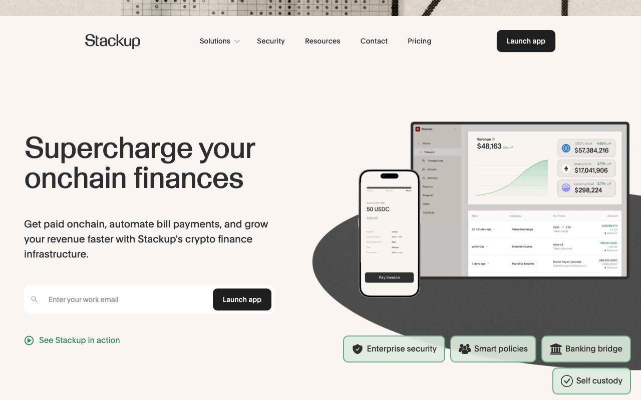 Stackup website