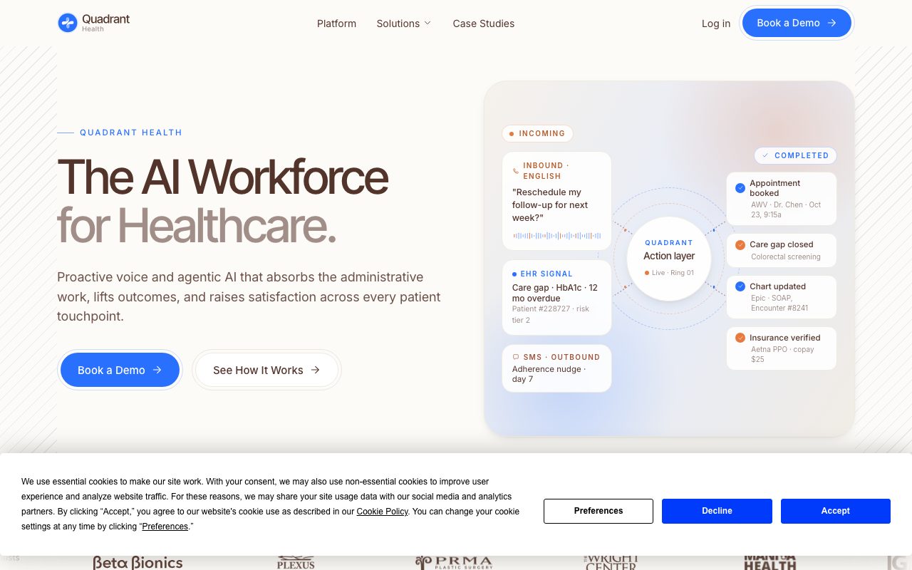 Quadrant Health website