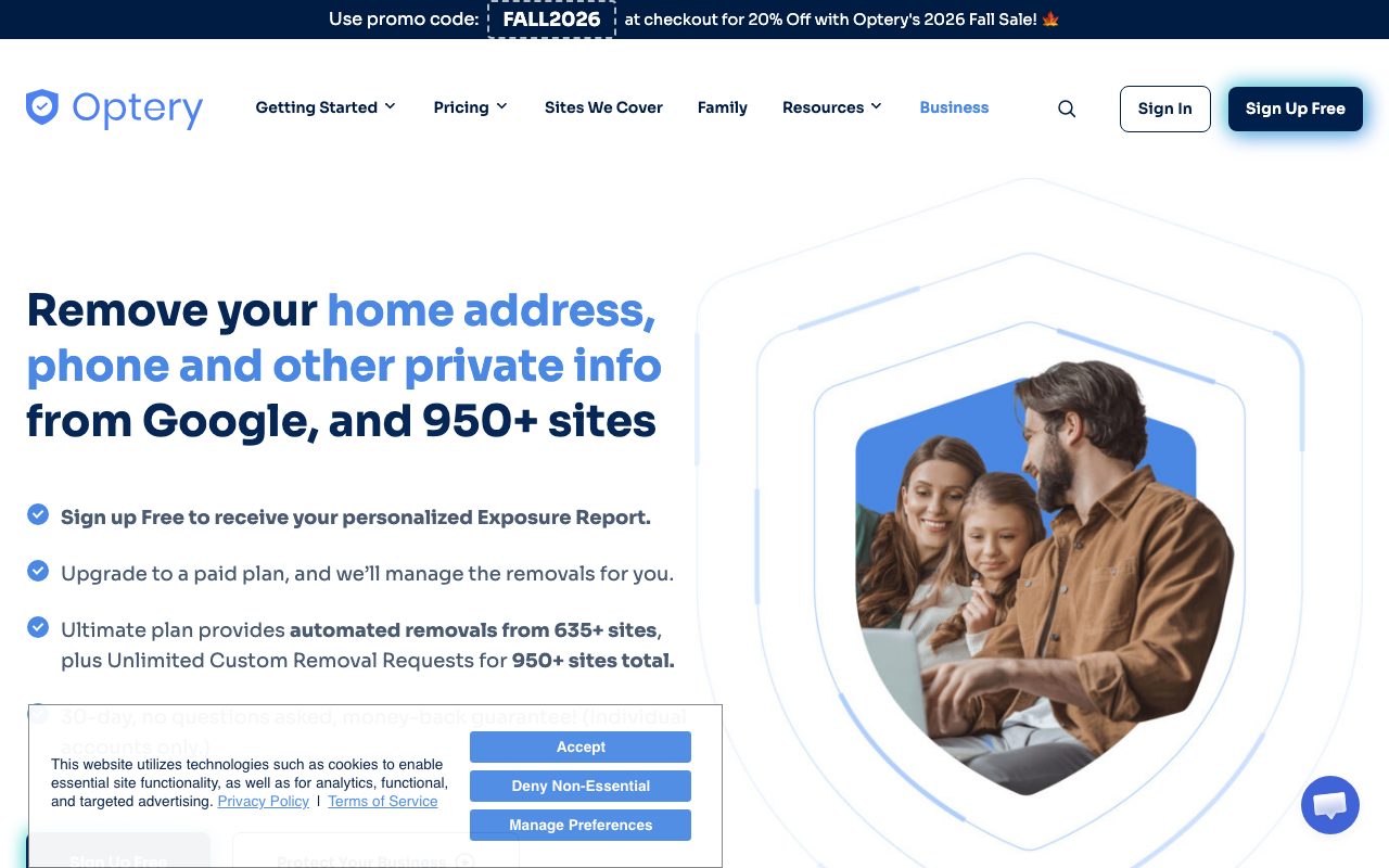 Optery website