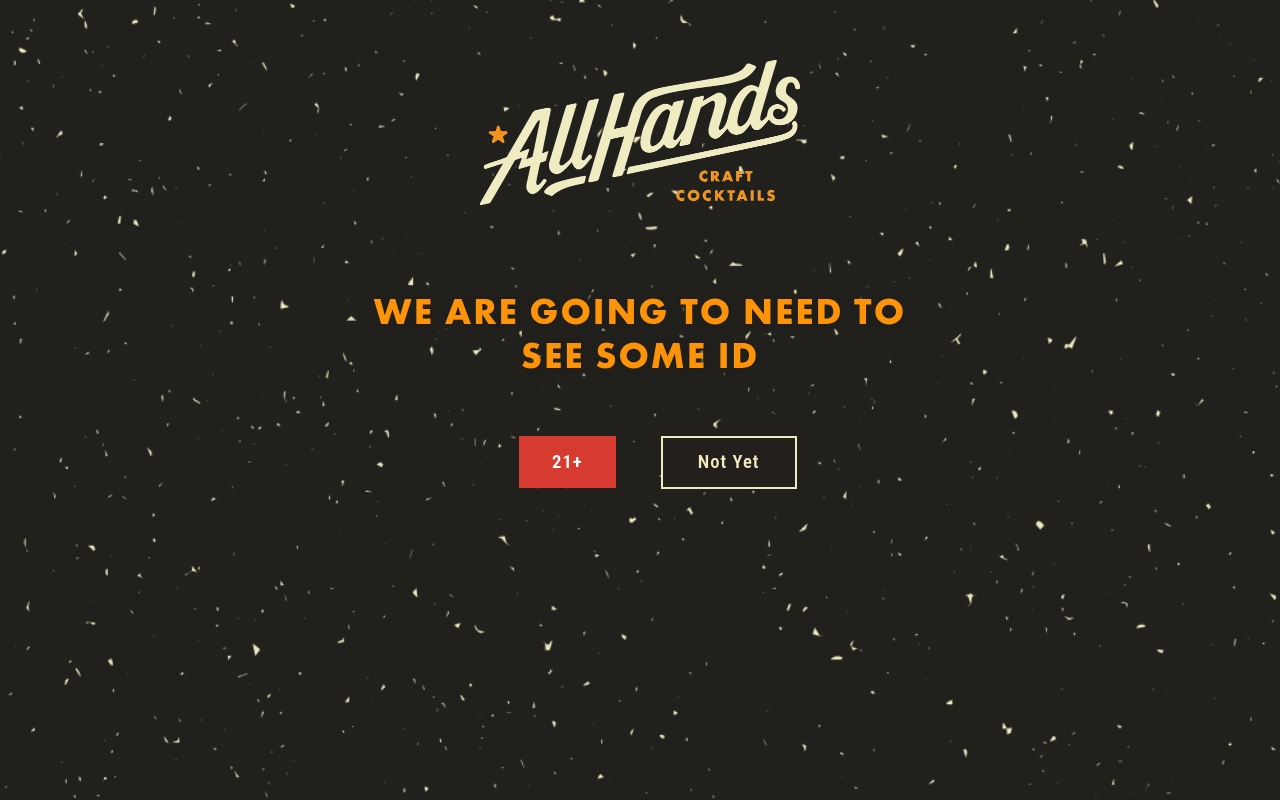 All Hands Craft Cocktails website