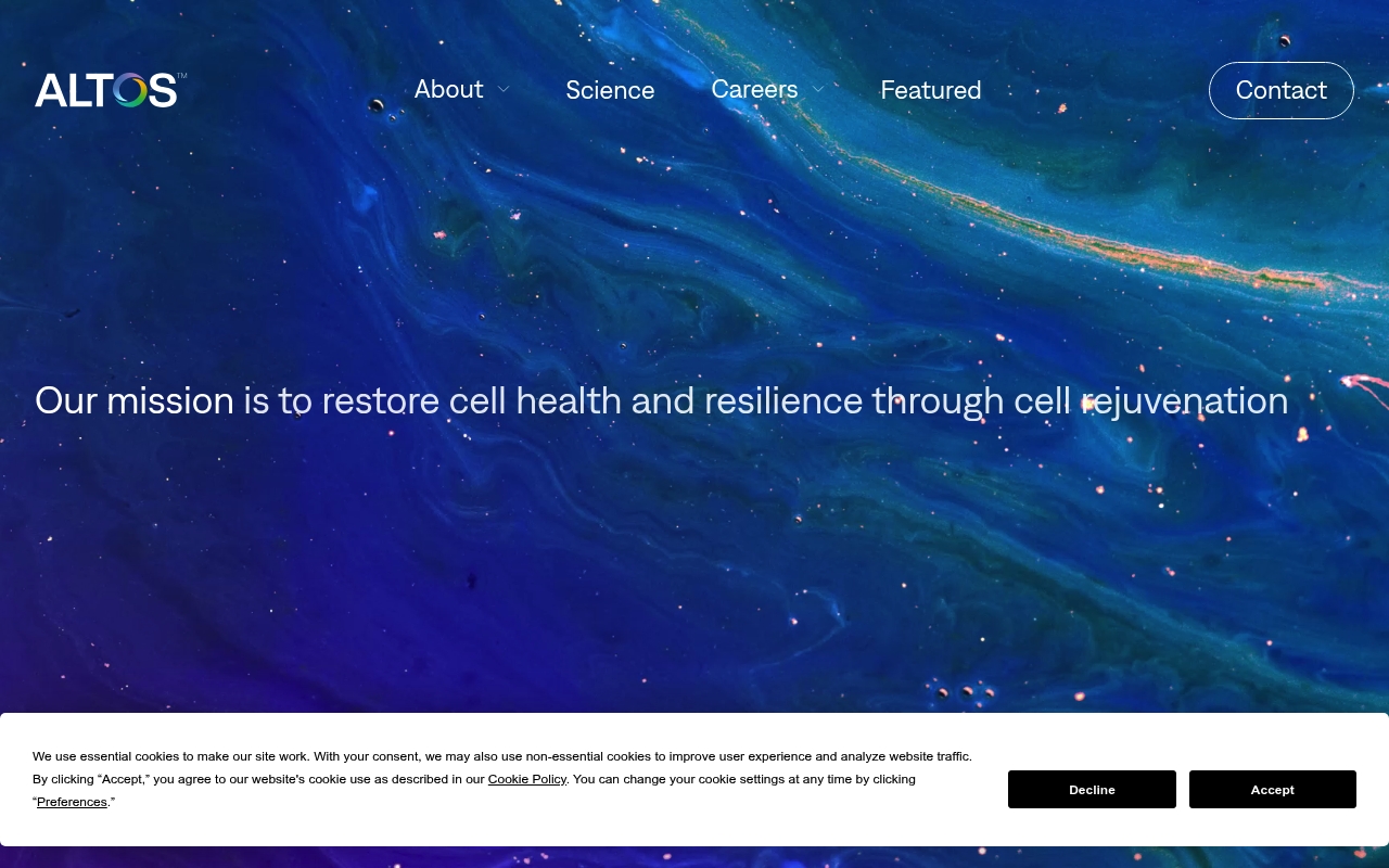 Altos Labs website