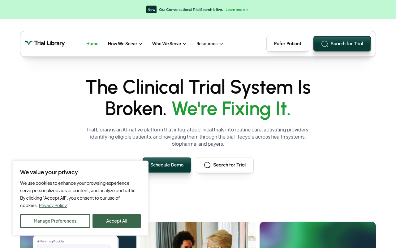 Trial Library website
