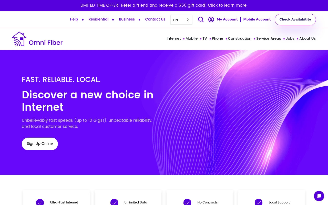 Omni Fiber website