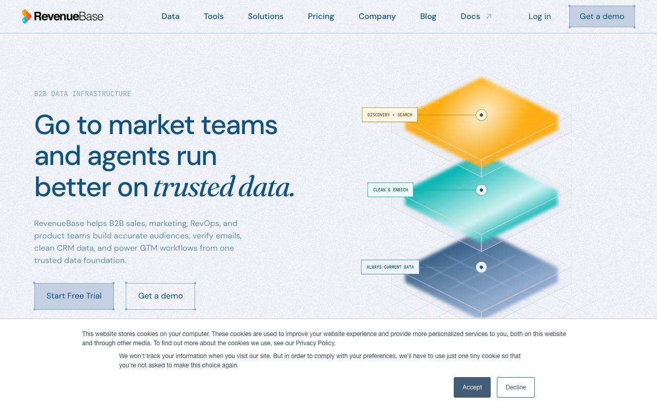 RevenueBase website