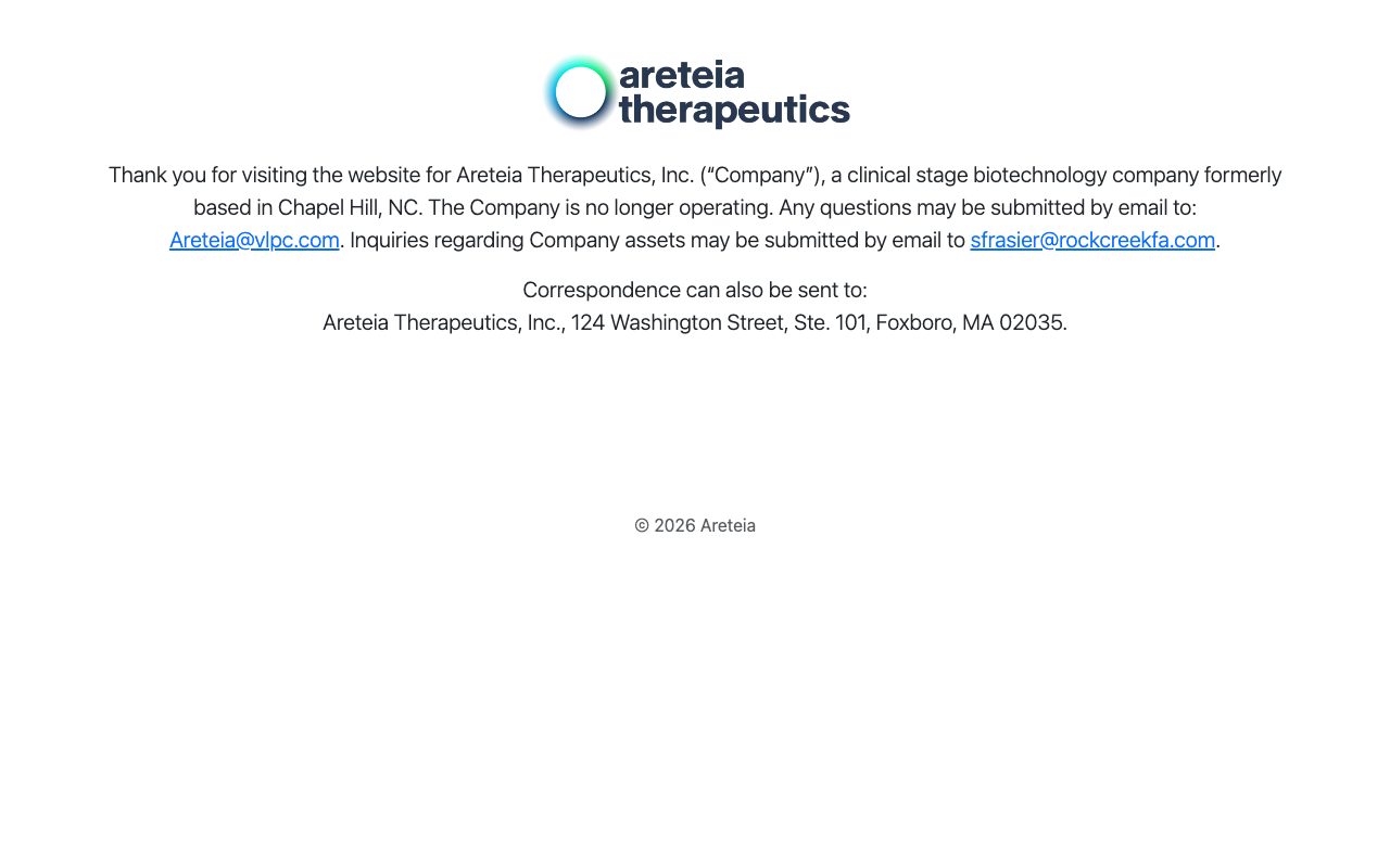 Areteia Therapeutics website