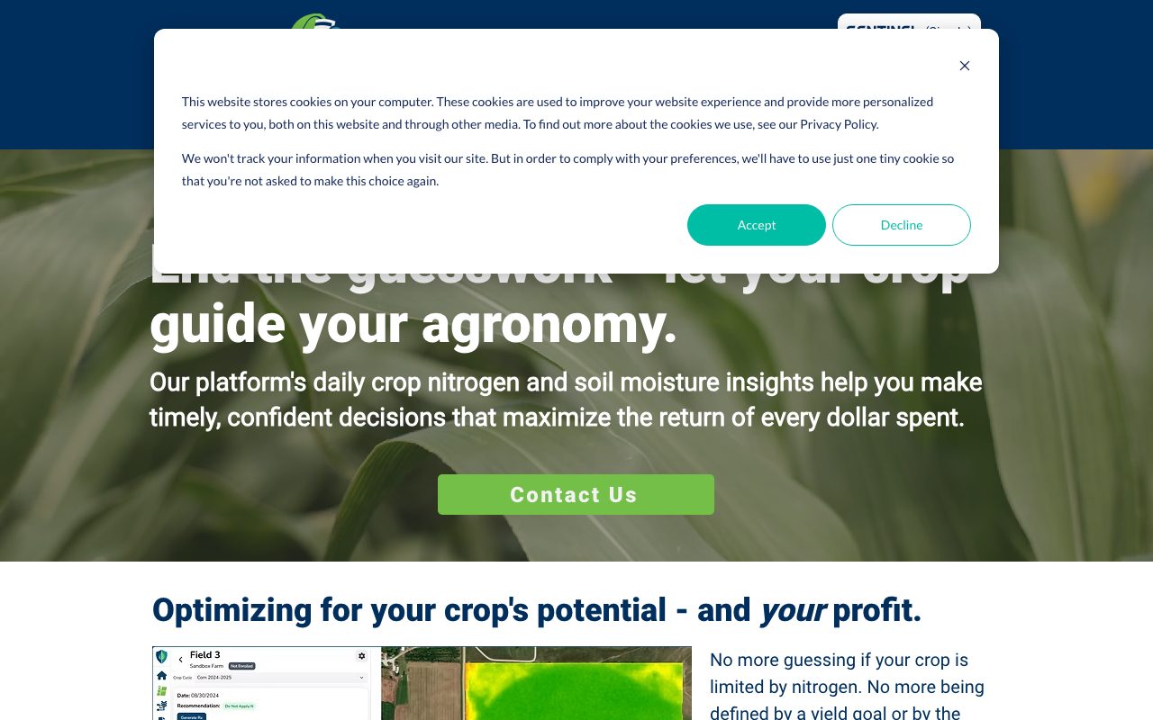 Sentinel Fertigation website