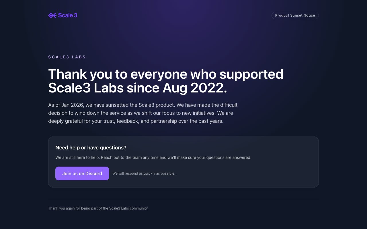 Scale3 Labs website