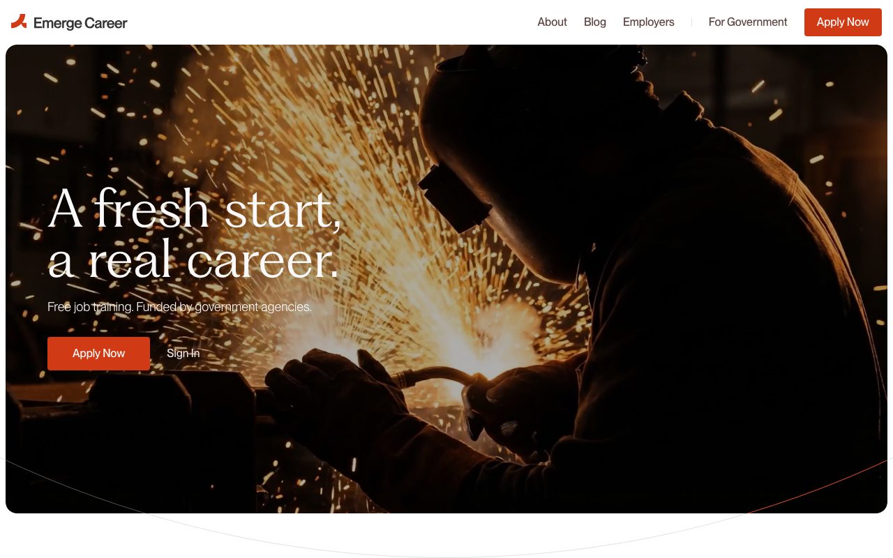 Emerge Career website