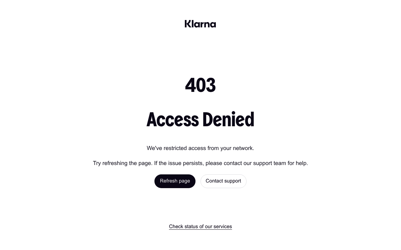 Klarna website
