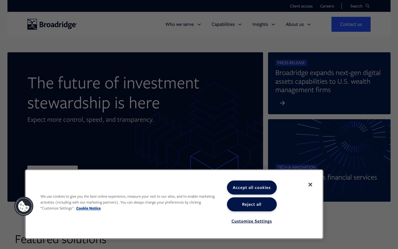 Broadridge Financial Solutions website