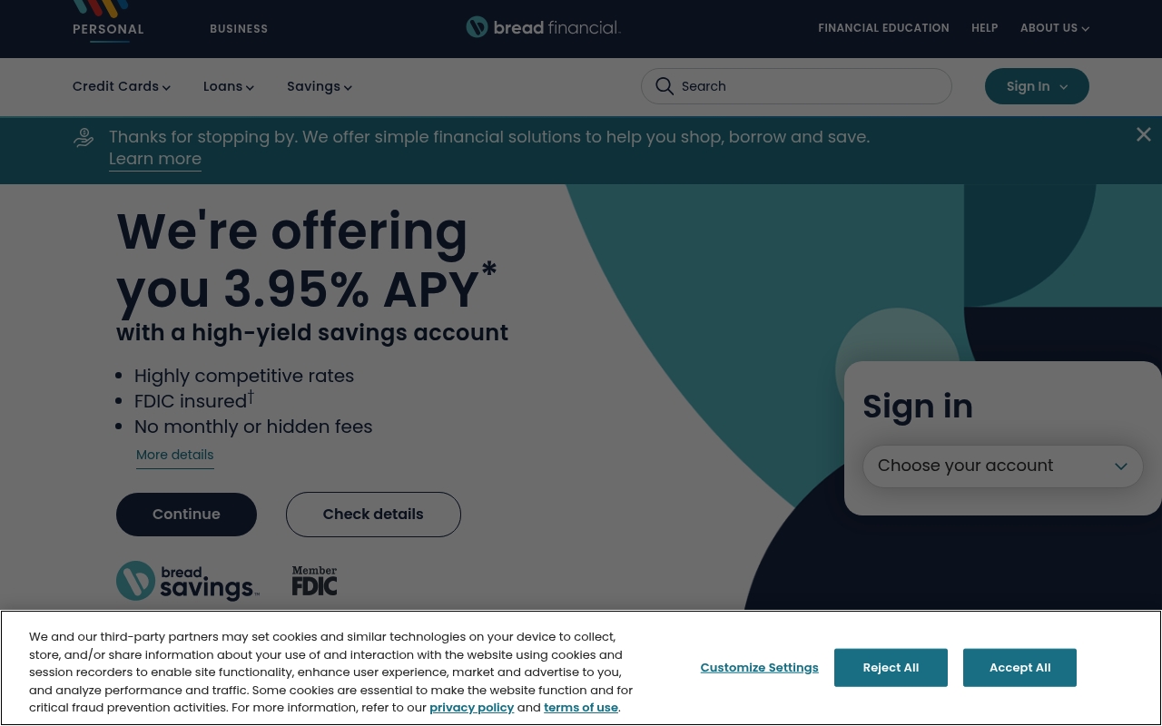 Bread Financial Holdings website