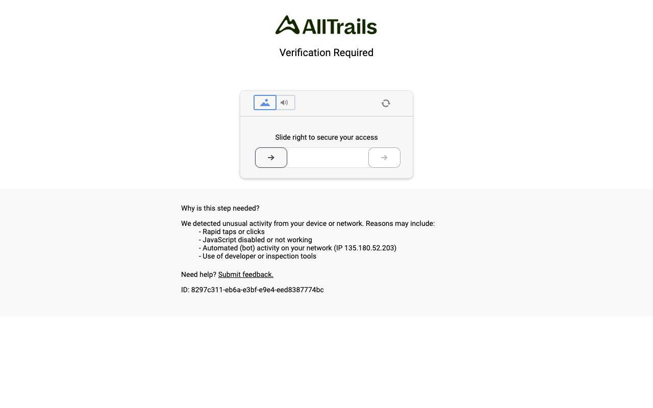 AllTrails website