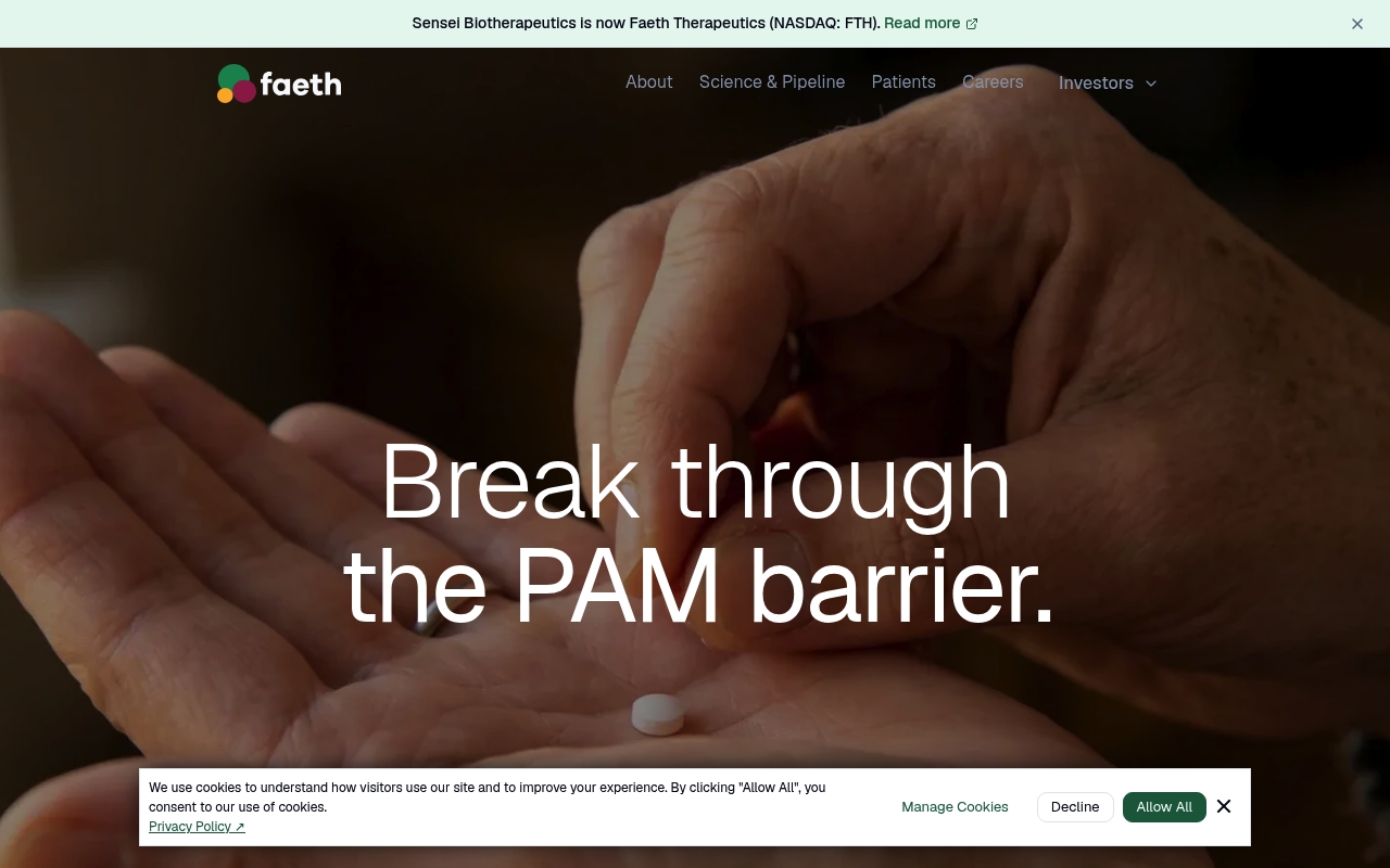 Faeth Therapeutics website