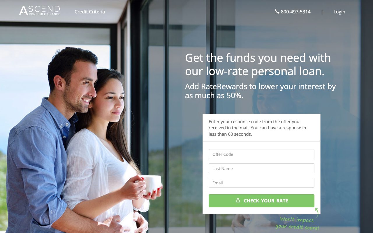 Ascend Consumer Finance website