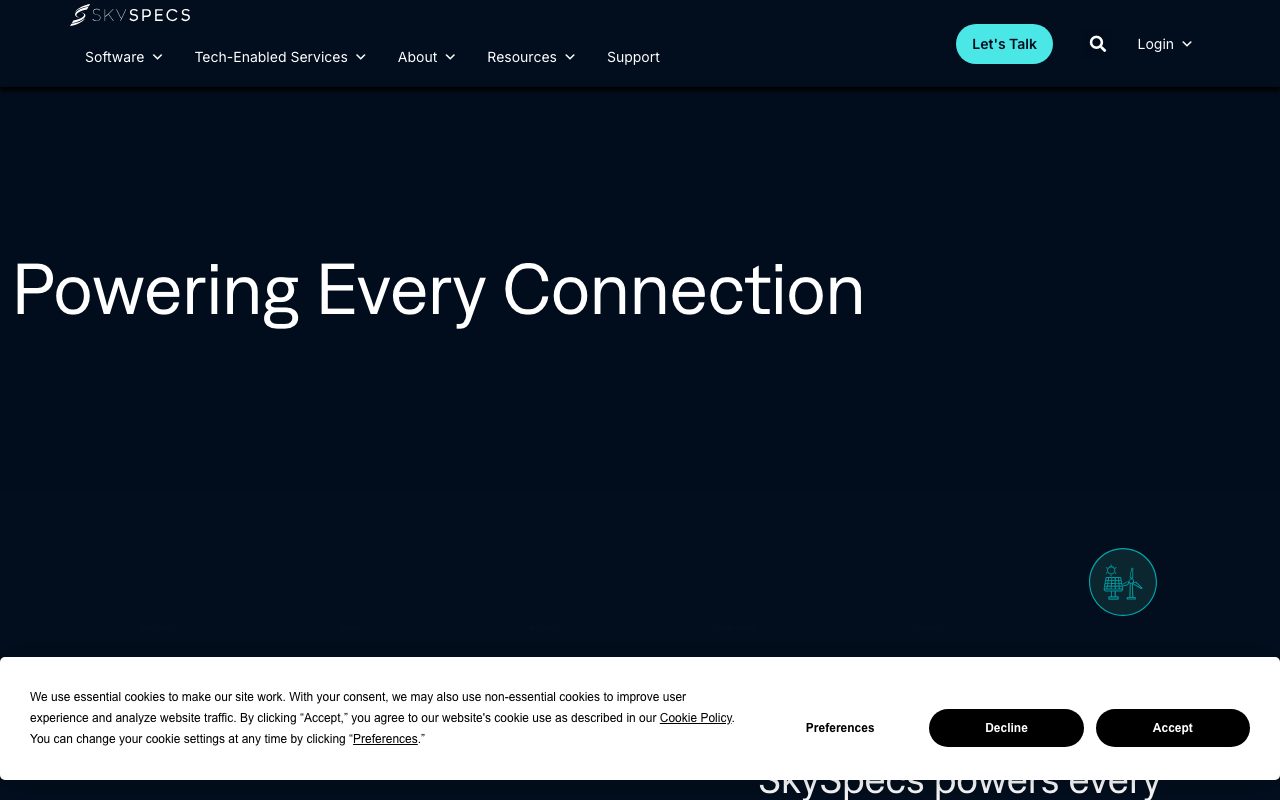 SkySpecs website