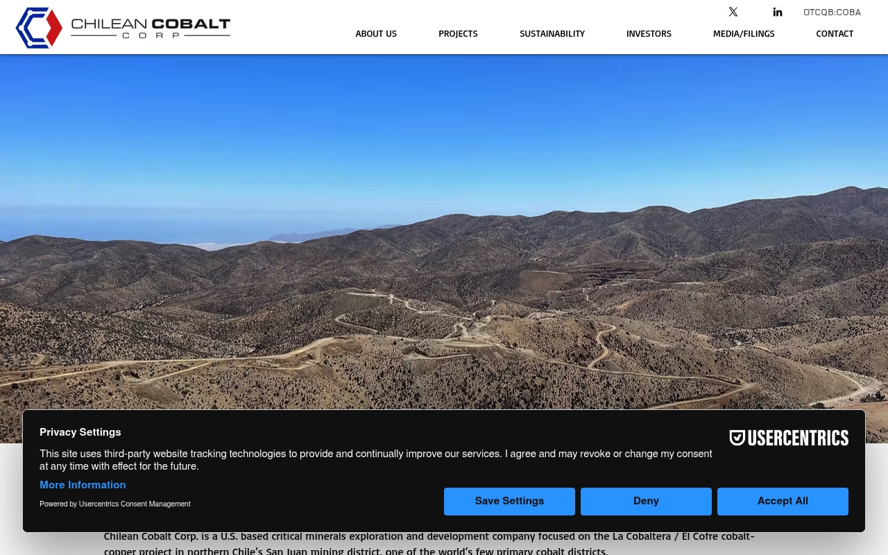Chilean Cobalt website