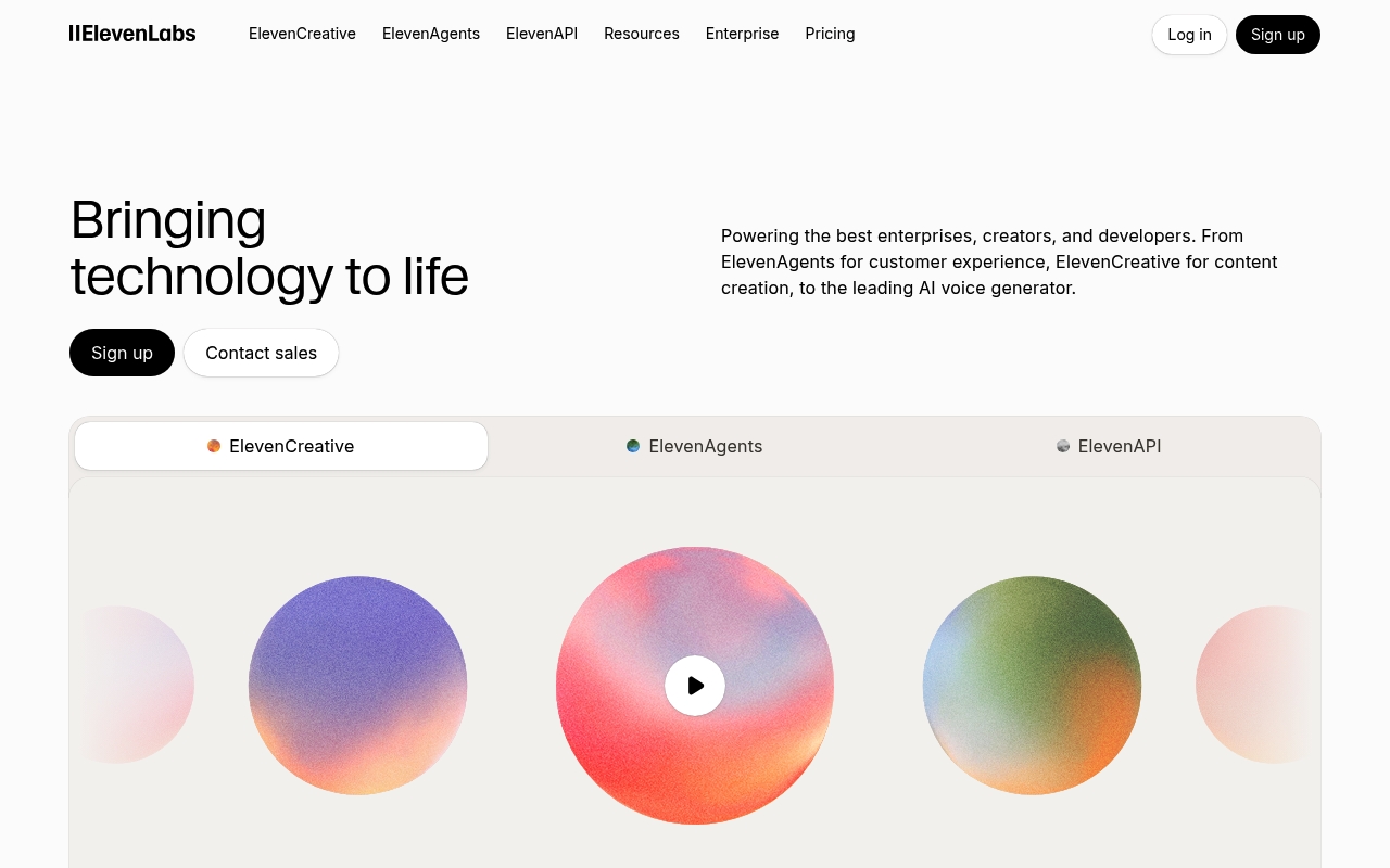 ElevenLabs website