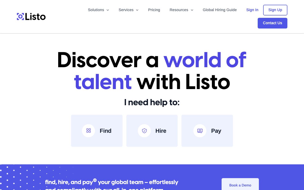 Listo Global website