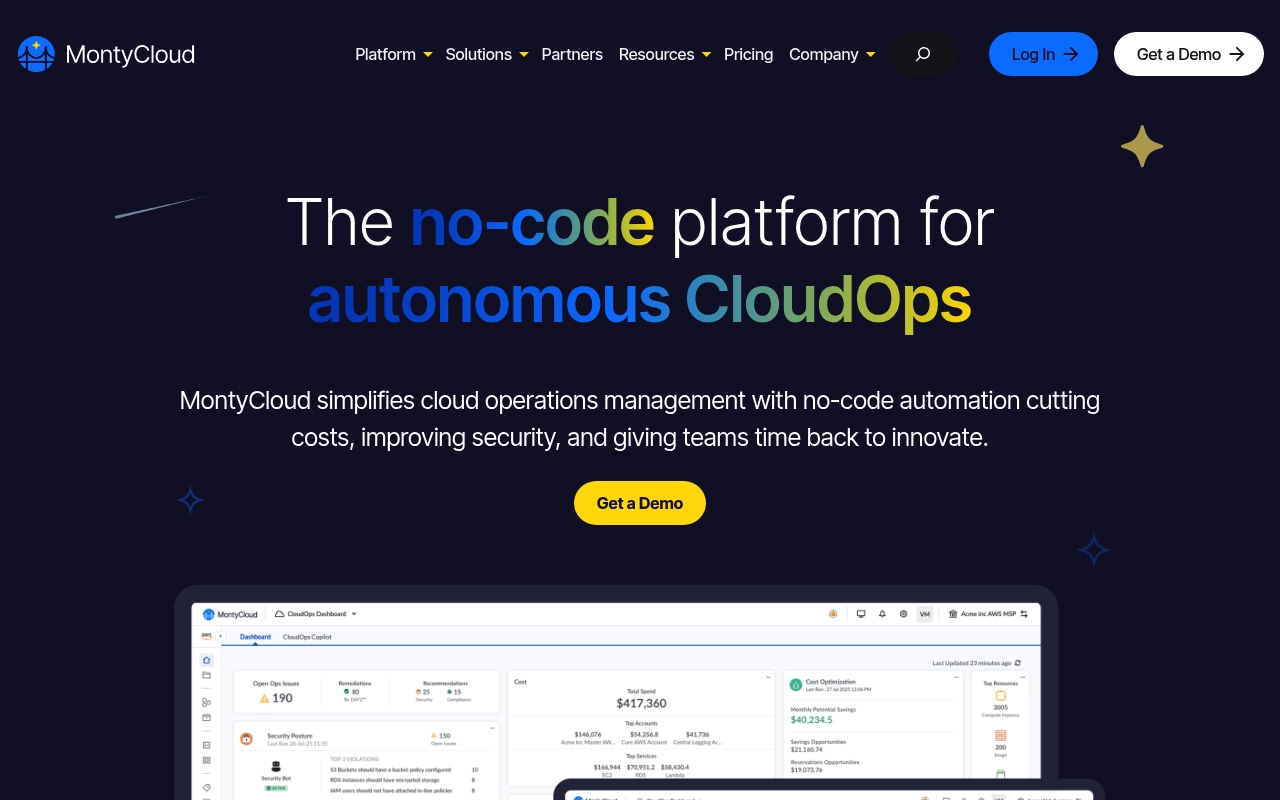 MontyCloud website