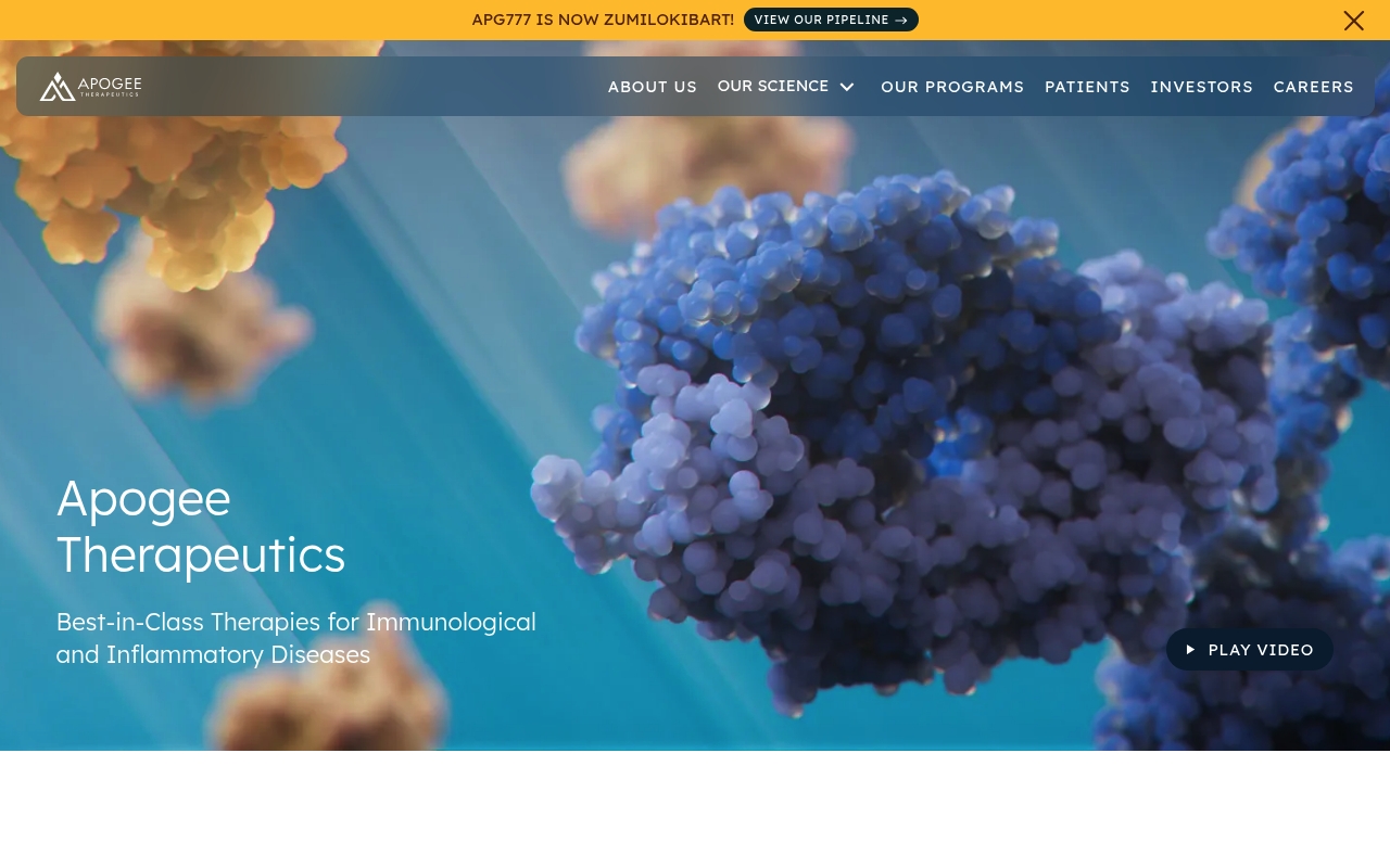 Apogee Therapeutics website