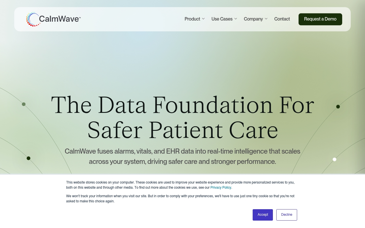 CalmWave website