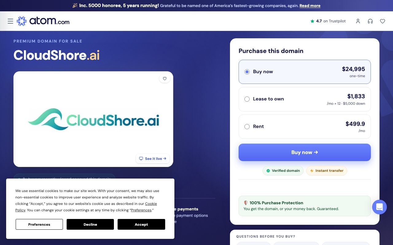CloudShore website