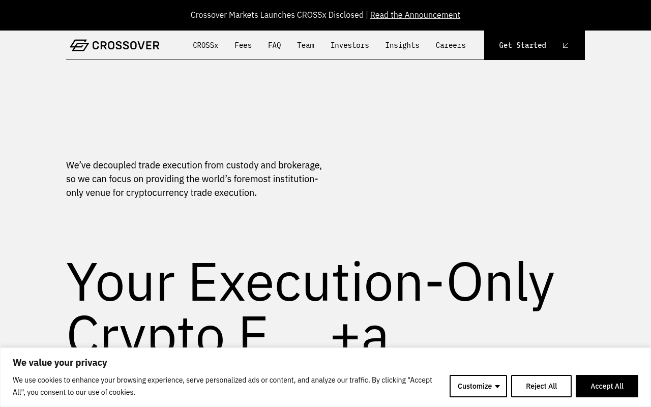 Crossover Markets Group website
