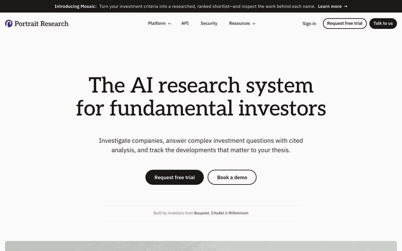 Portrait Analytics website
