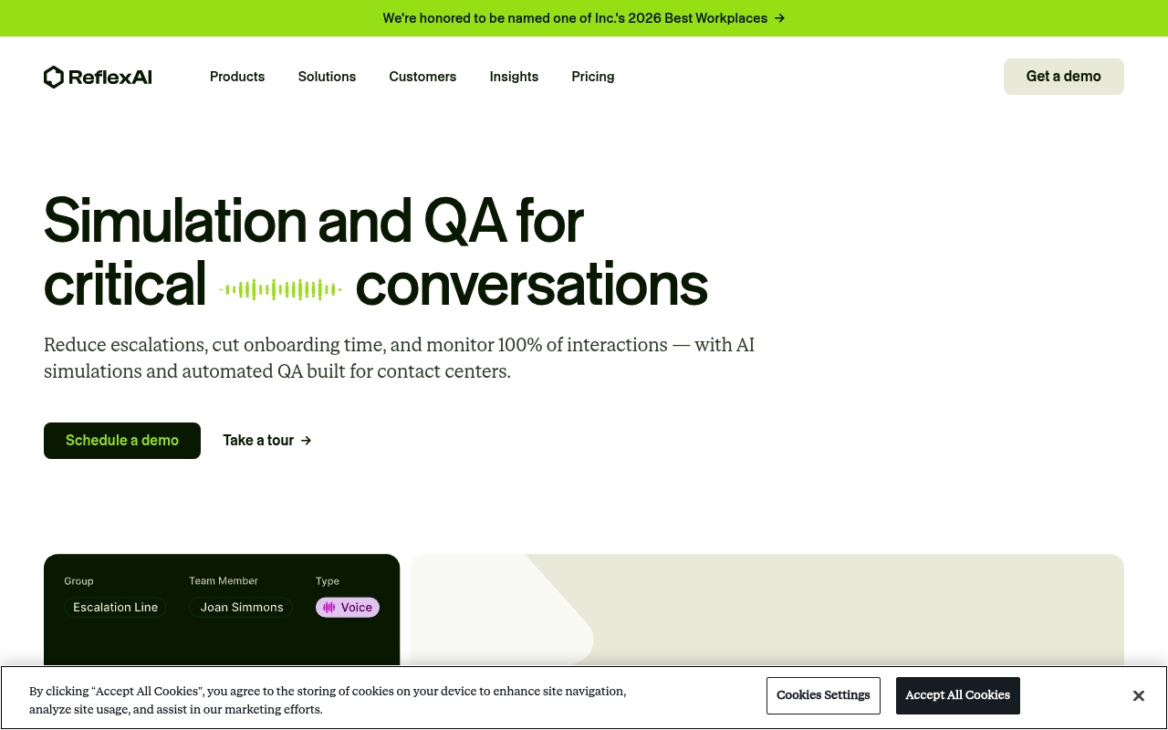 ReflexAI website