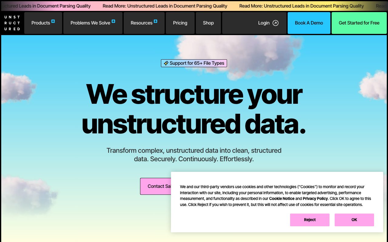 Unstructured Technologies website