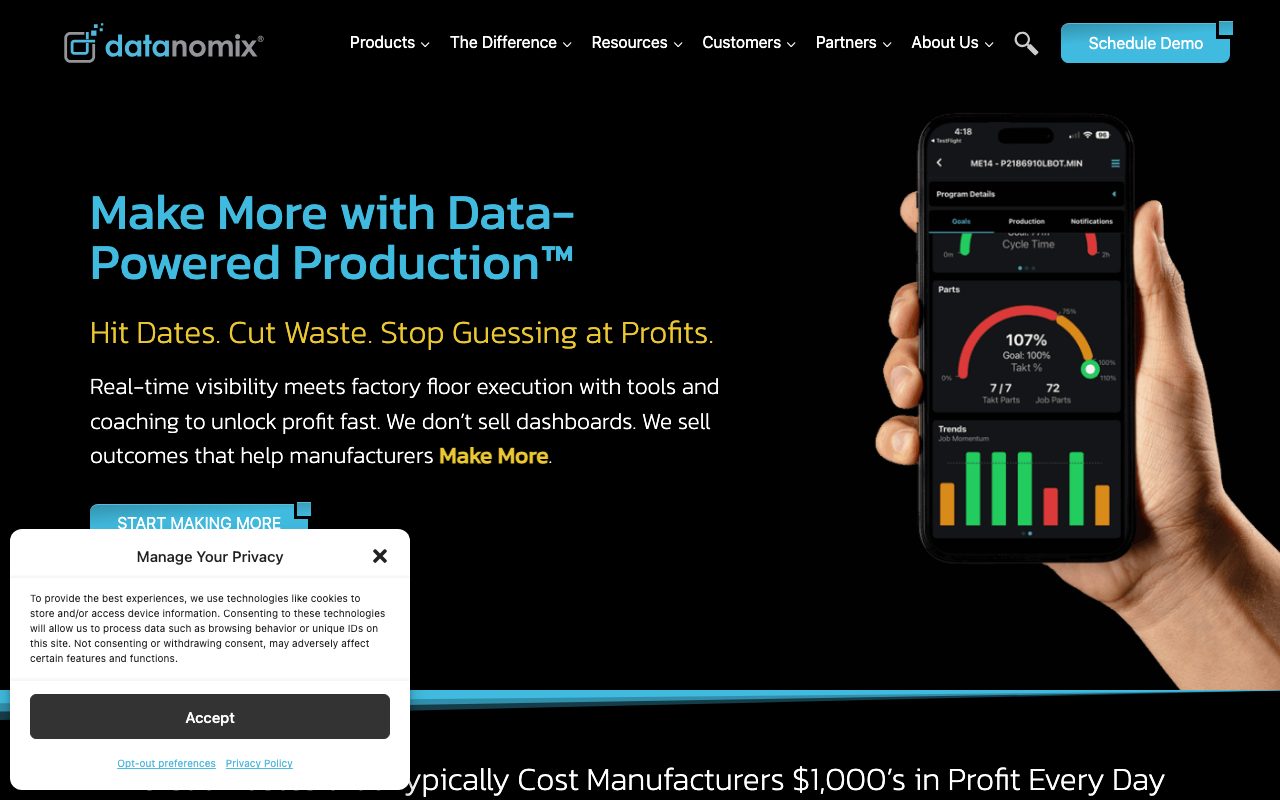 Datanomix website